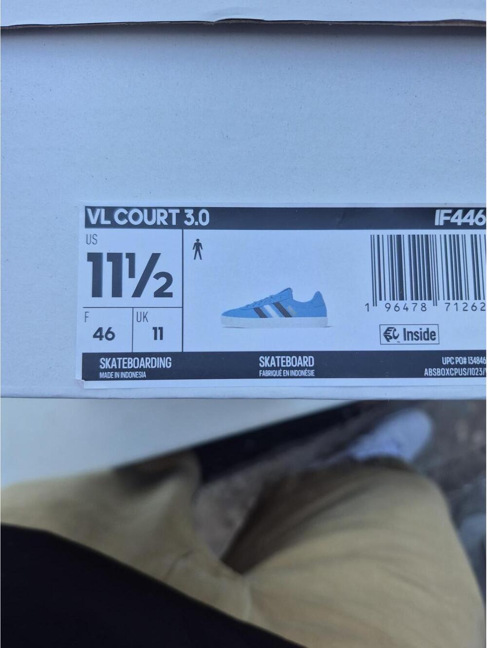 Adidas VL Court 3.0 Skateboarding Shoes in Blue, Size 11.5 - Picture 9 of 9